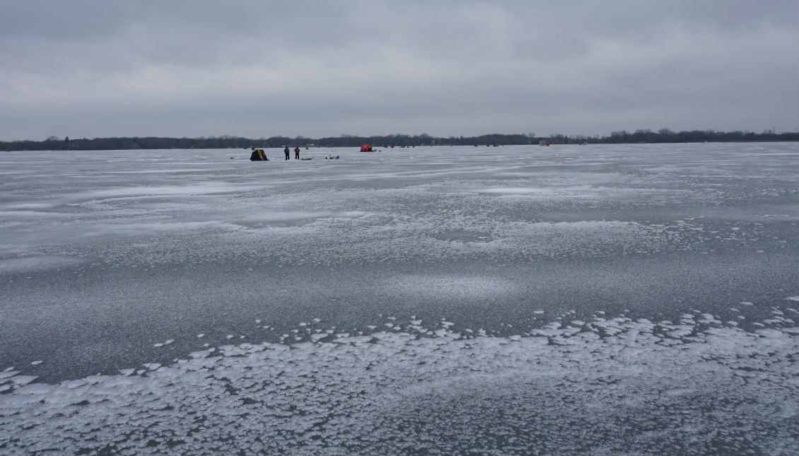 Ice Fishing on the Wind Lake Wisconsin