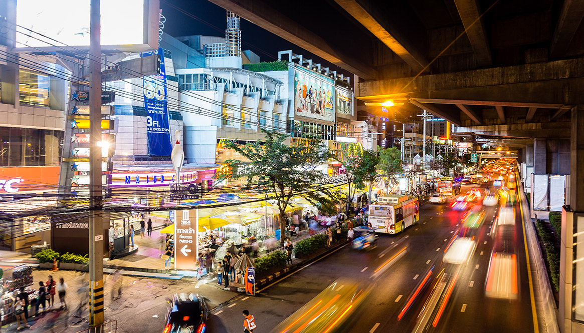 Night traffic, Bangkok