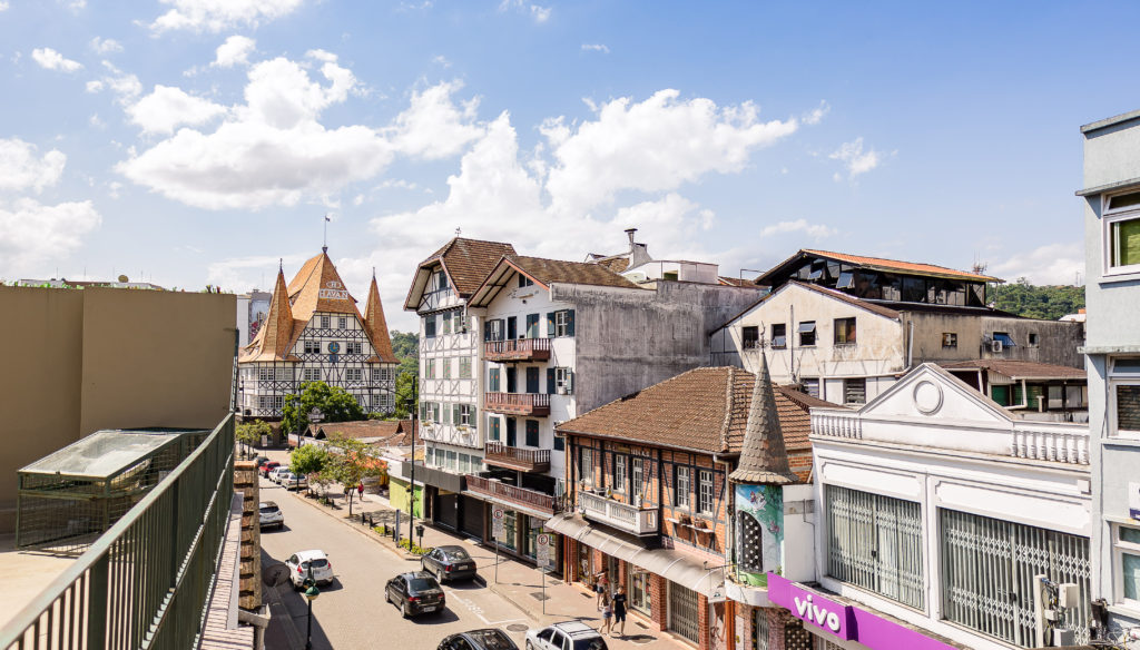 Downtown Blumenau with the shopping center Havan